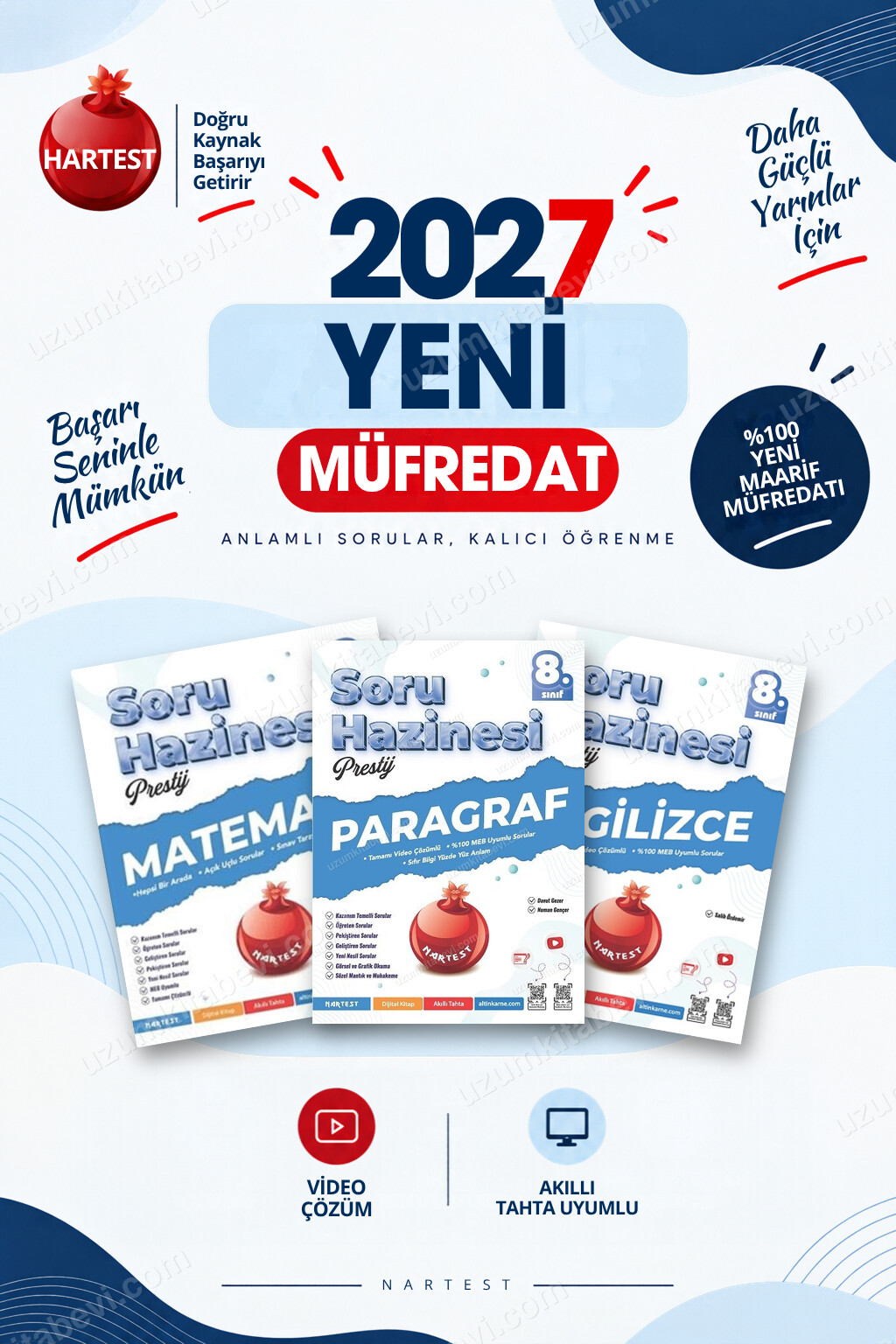 Nartest Yayınevi 8. Sınıf Matematik-Paragraf-İngilizce Soru Bankası Seti (3 Kitap) - Nartest Yayınevi kitap kapağı
