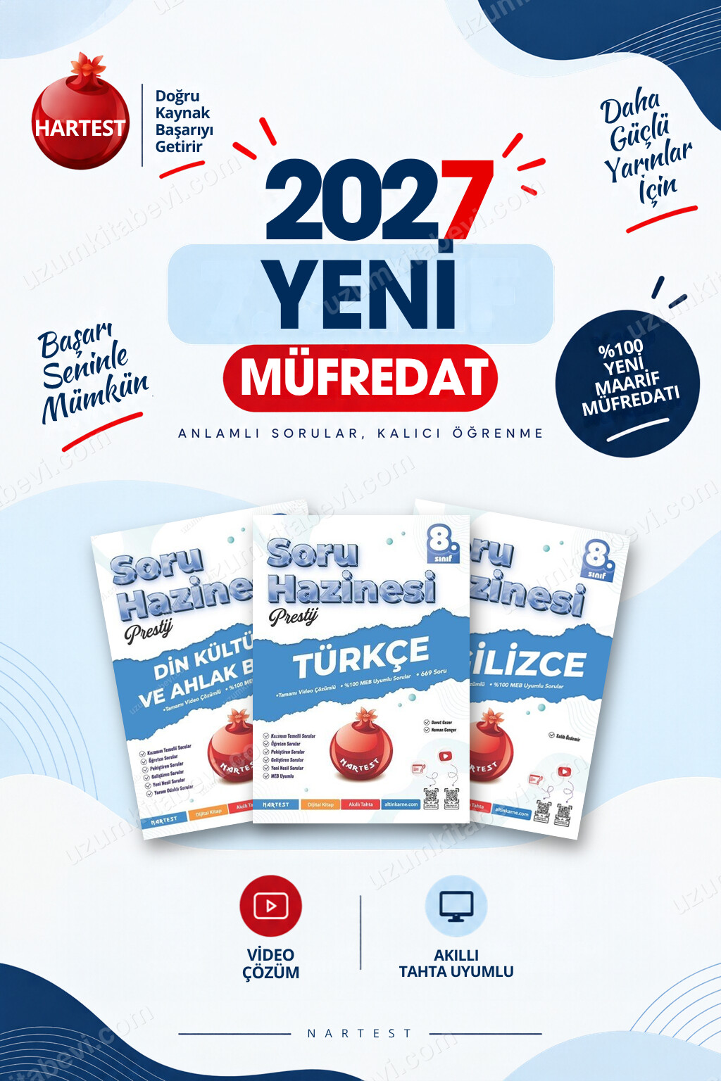 Nartest Yayınevi 8. Sınıf Din Kültürü-Türkçe-İngilizce Soru Bankası Seti (3 Kitap) - Nartest Yayınevi kitap kapağı