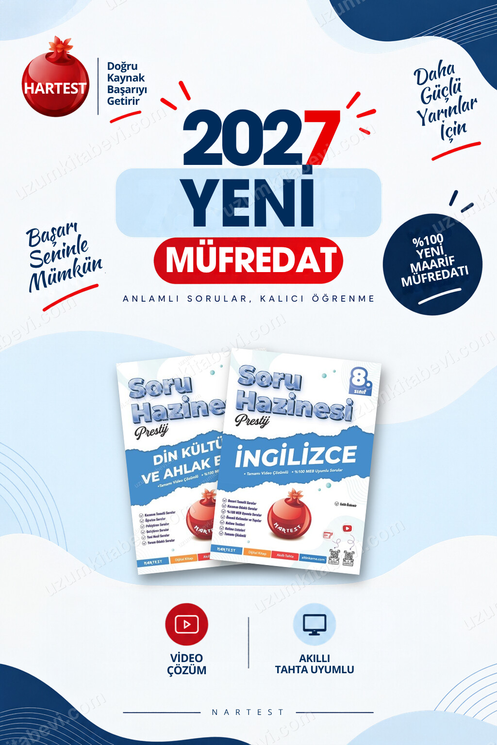 Nartest Yayınevi 8. Sınıf Din Kültürü-İngilizce Soru Bankası Seti (2 Kitap) - Nartest Yayınevi kitap kapağı