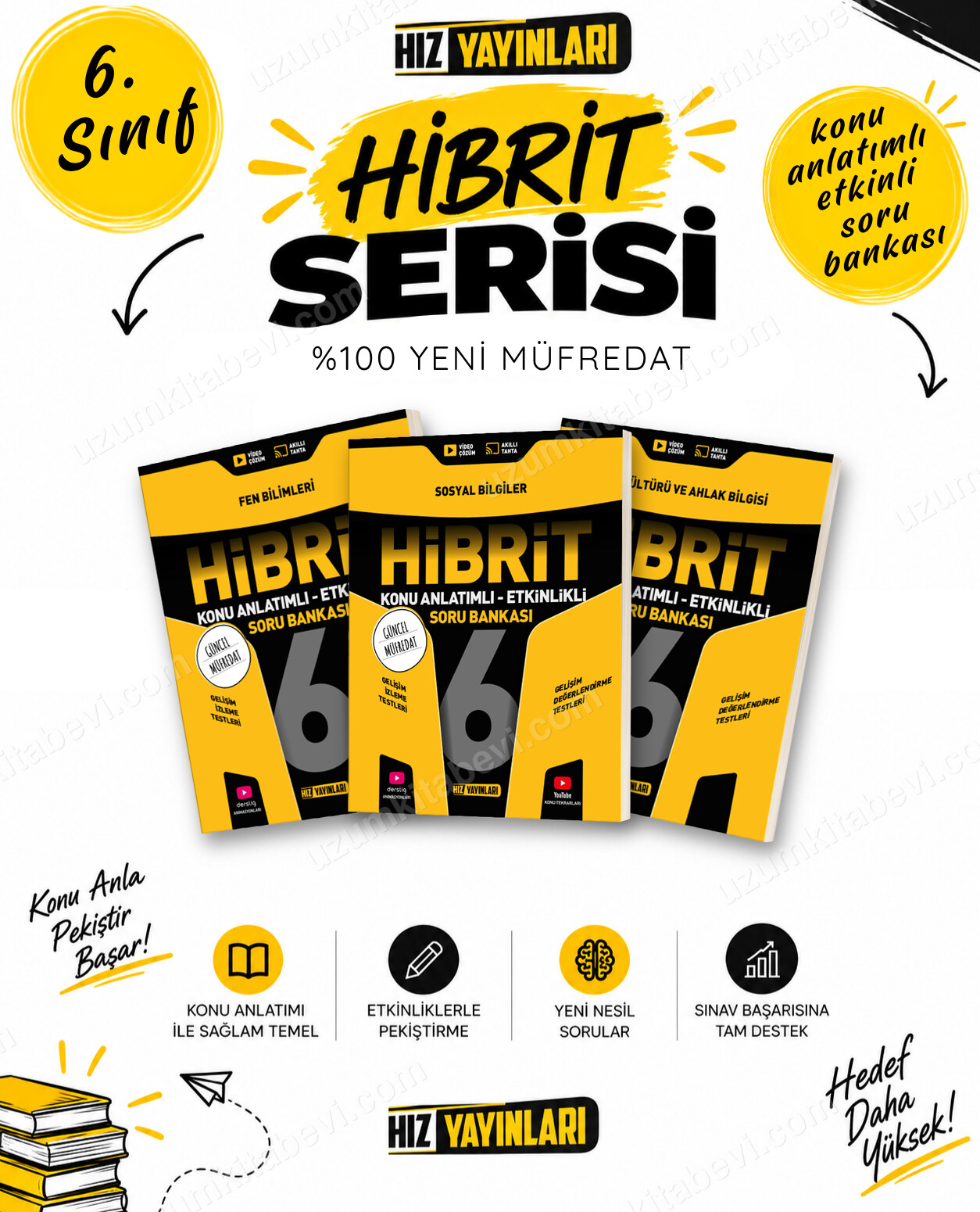 Hız Yayınları 2027 6. Sınıf Fen-Sosyal-Din Maarif Yeni Müfredat Hibrit Soru Bankası Seti - Hız Yayınları kitap kapağı