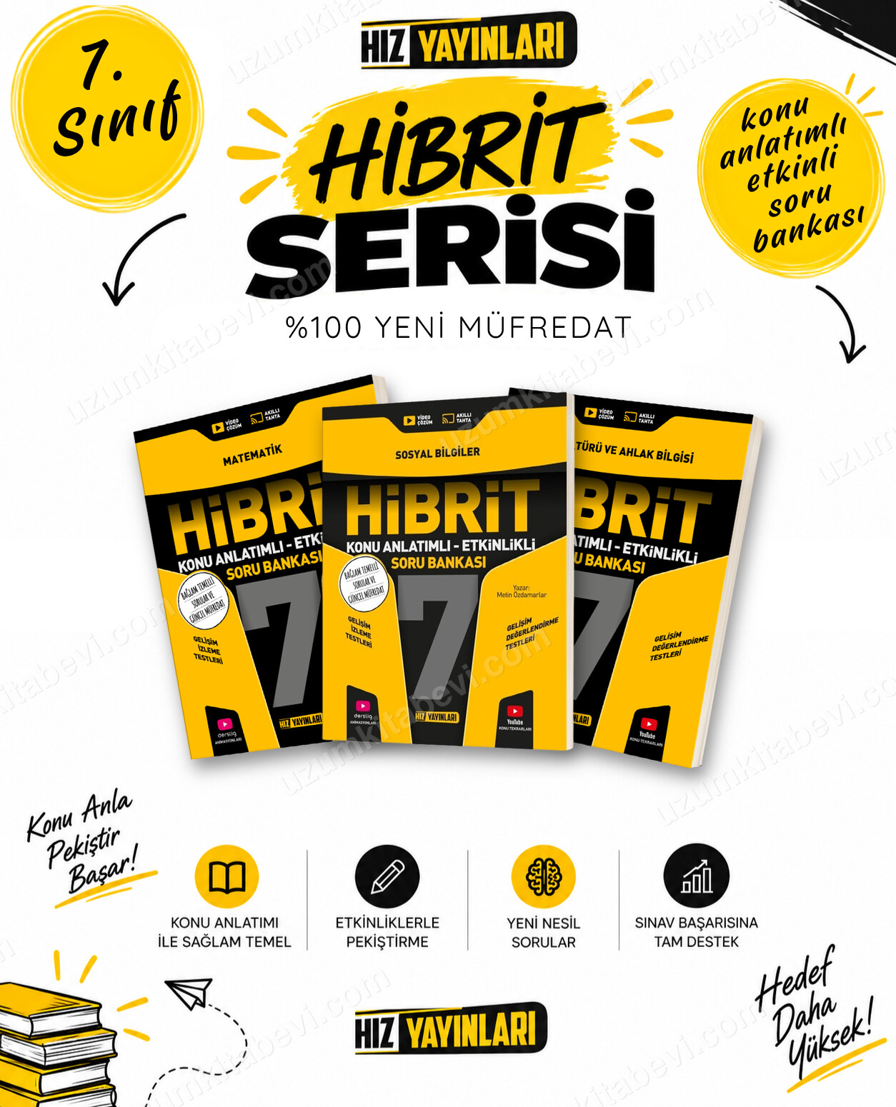 Hız Yayınları 2027 7. Sınıf Matematik-Sosyal-Din Maarif Yeni Müfredat Hibrit Soru Bankası Seti - Hız Yayınları kitap kapağı