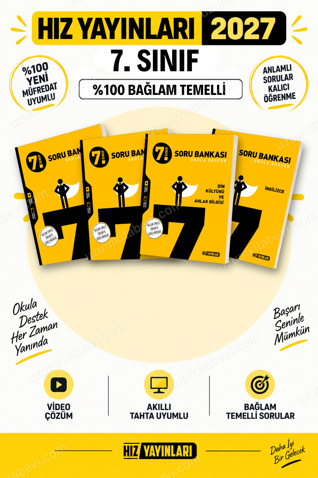 Hız Yayınları 2027 7. Sınıf Matematik-Fen-Din-İngilizce Maarif Yeni Müfredat Soru Bankası Seti - Hız Yayınları kitap kapağı