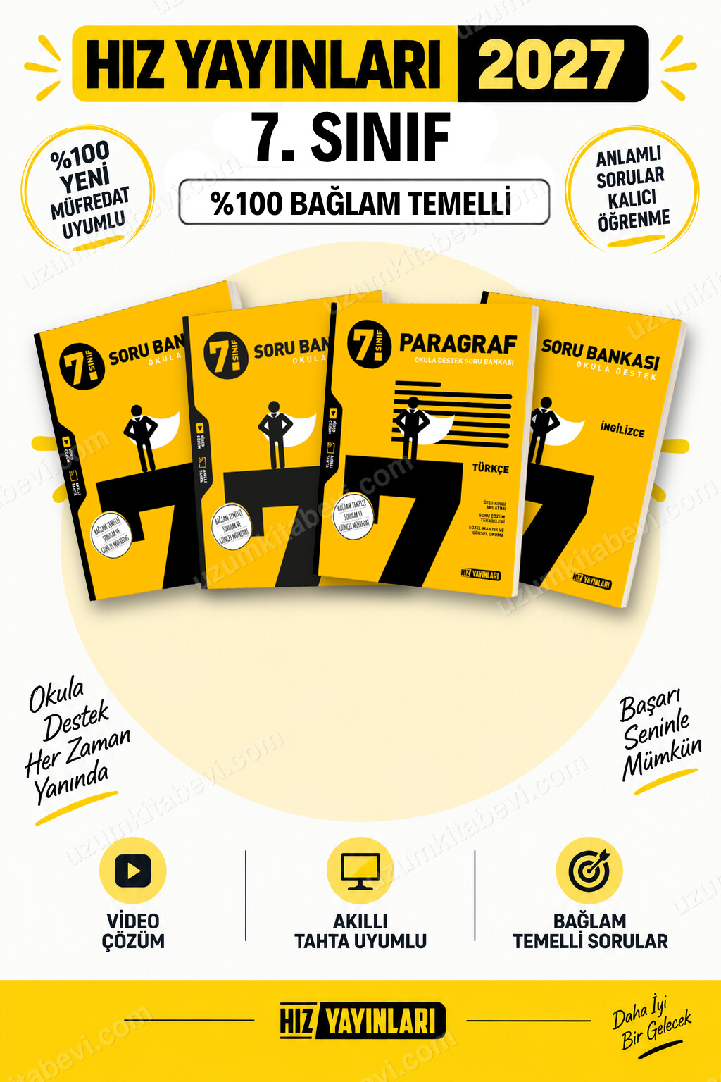 Hız Yayınları 2027 7. Sınıf Fen-Sosyal-Paragraf-İngilizce Maarif Yeni Müfredat Soru Bankası Seti - Hız Yayınları kitap kapağı