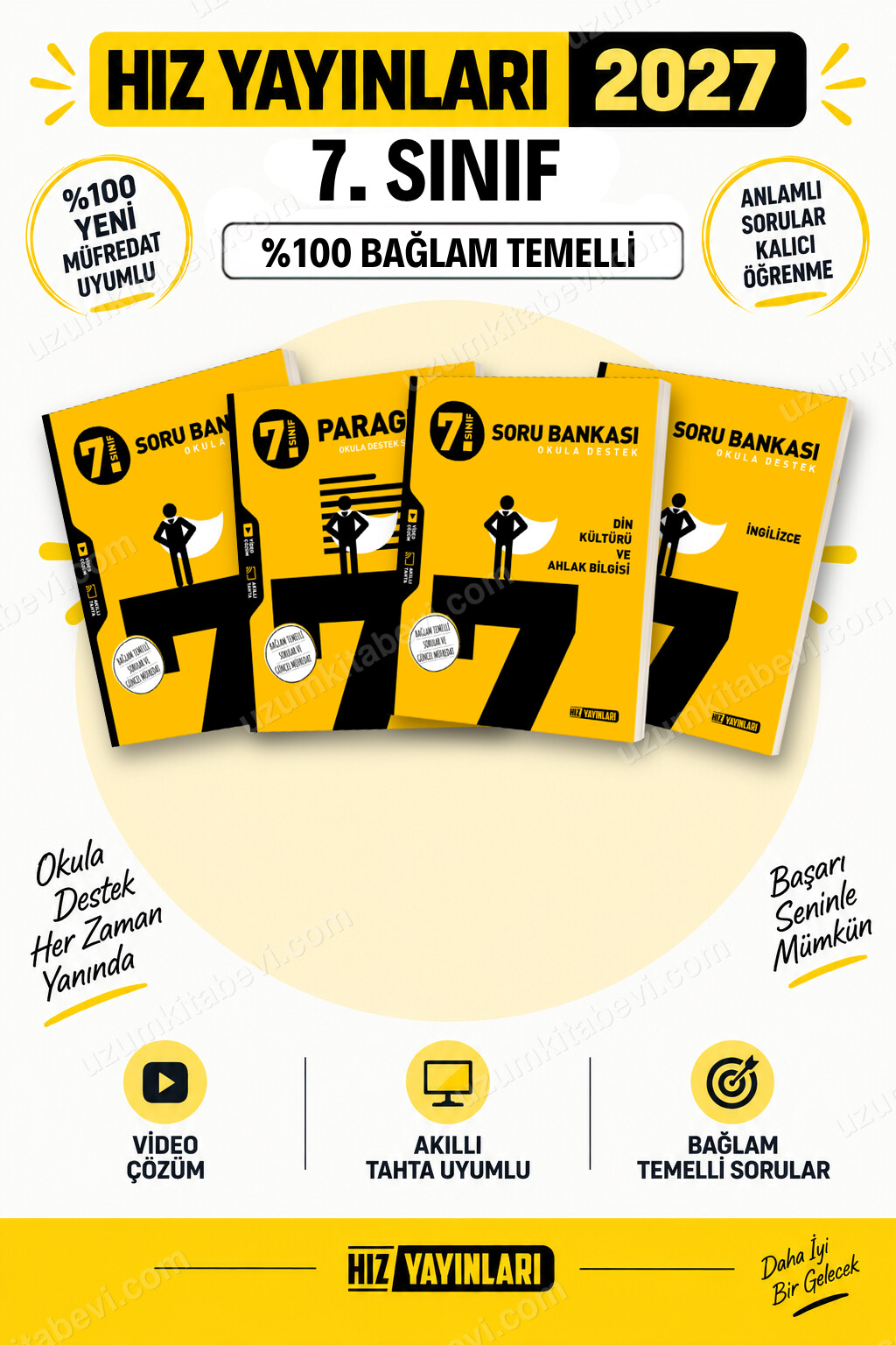 Hız Yayınları 2027 7. Sınıf Fen-Paragraf-Din-İngilizce Maarif Yeni Müfredat Soru Bankası Seti - Hız Yayınları kitap kapağı