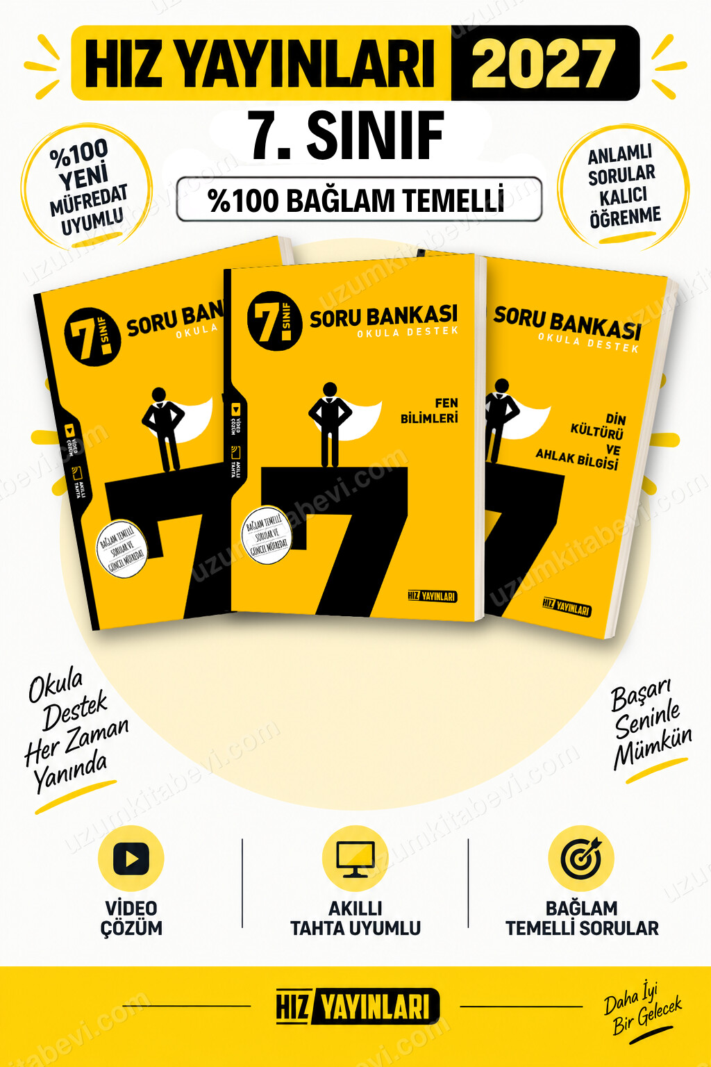 Hız Yayınları 2027 7. Sınıf Matematik-Fen-Din Maarif Yeni Müfredat Soru Bankası Seti - Hız Yayınları kitap kapağı