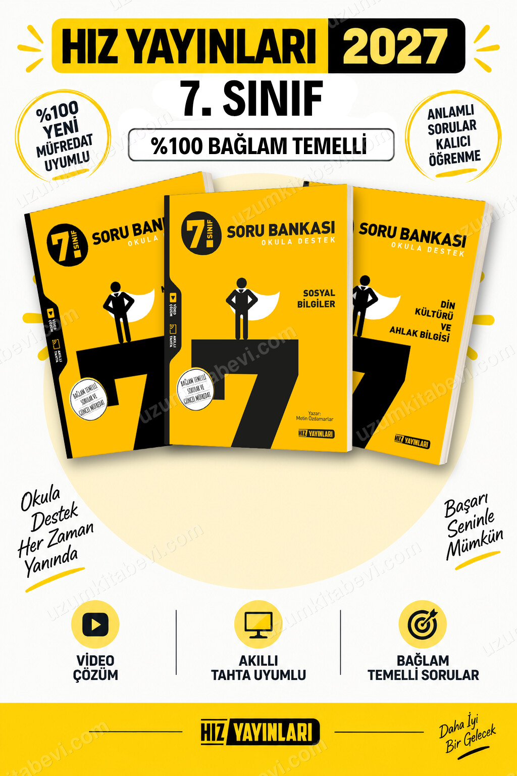 Hız Yayınları 2027 7. Sınıf Matematik-Sosyal-Din Maarif Yeni Müfredat Soru Bankası Seti - Hız Yayınları kitap kapağı