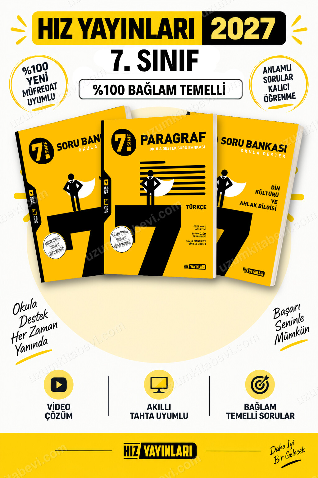 Hız Yayınları 2027 7. Sınıf Matematik-Paragraf-Din Kültürü Maarif Yeni Müfredat Soru Bankası Seti - Hız Yayınları kitap kapağı