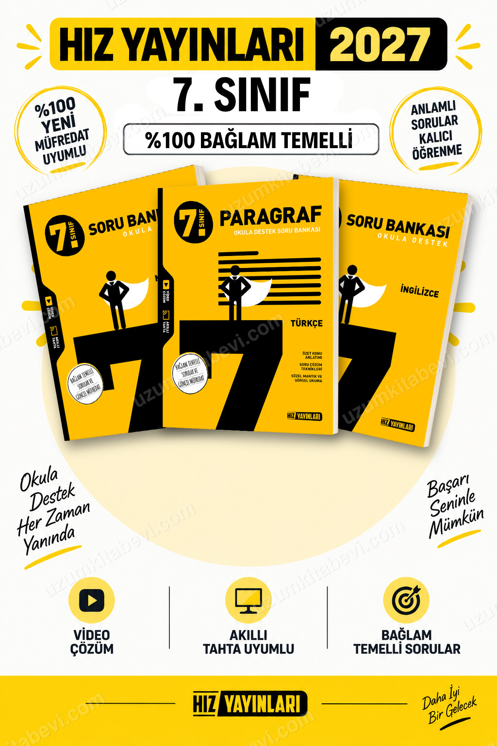 Hız Yayınları 2027 7. Sınıf Matematik-Paragraf-İngilizce Maarif Yeni Müfredat Soru Bankası Seti - Hız Yayınları kitap kapağı