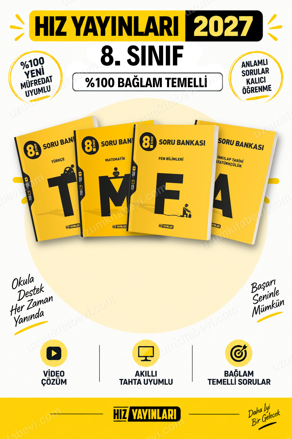 Hız Yayınları 2027 8. Sınıf Türkçe-Matematik-Fen-İnkılap LGS Güncel Müfredat Soru Bankası Seti - Hız Yayınları kitap kapağı