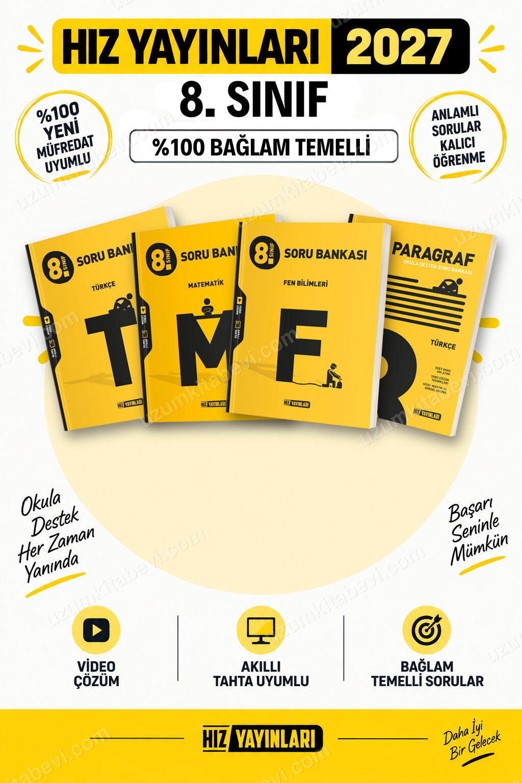 Hız Yayınları 2027 8. Sınıf Türkçe-Matematik-Fen-Paragraf LGS Güncel Müfredat Soru Bankası Seti - Hız Yayınları kitap kapağı