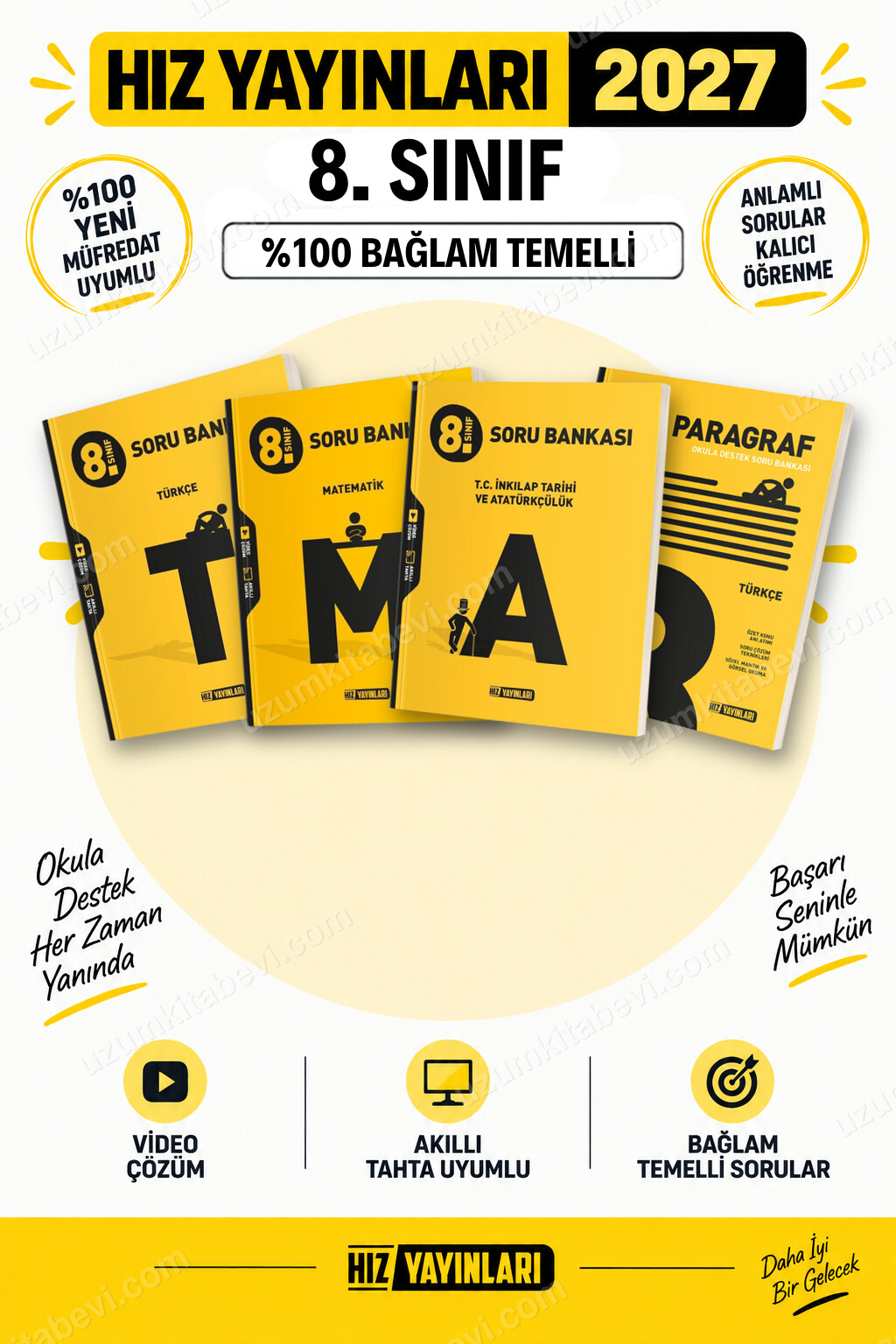 Hız Yayınları 2027 8. Sınıf Türkçe-Matematik-İnkılap-Paragraf LGS Güncel Müfredat Soru Bankası Seti - Hız Yayınları kitap kapağı