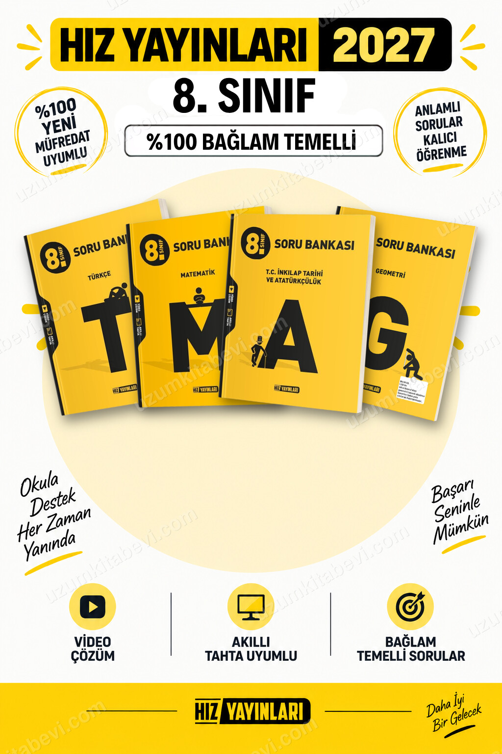 Hız Yayınları 2027 8. Sınıf Türkçe-Matematik-İnkılap-Geometri LGS Güncel Müfredat Soru Bankası Seti - Hız Yayınları kitap kapağı