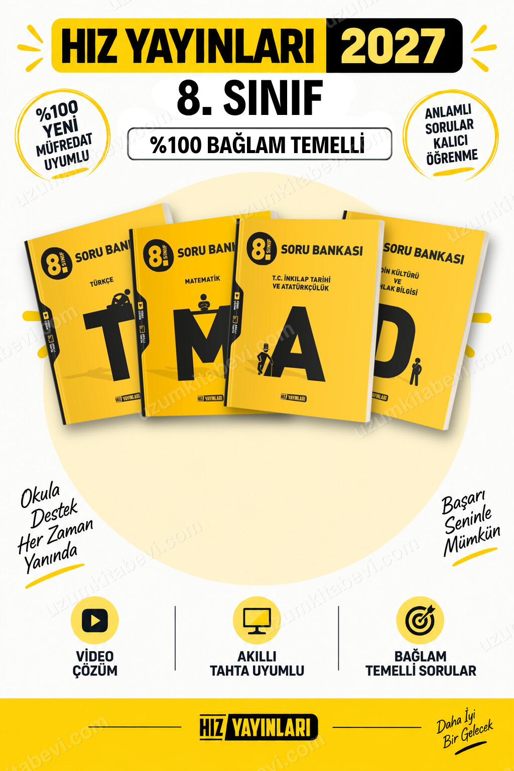 Hız Yayınları 2027 8. Sınıf Türkçe-Matematik-İnkılap-Din LGS Güncel Müfredat Soru Bankası Seti - Hız Yayınları kitap kapağı