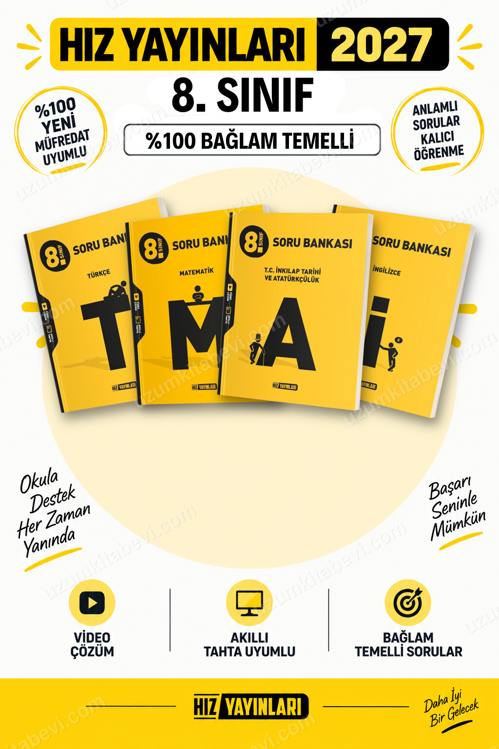 Hız Yayınları 2027 8. Sınıf Türkçe-Matematik-İnkılap-İngilizce LGS Güncel Müfredat Soru Bankası Seti - Hız Yayınları kitap kapağı