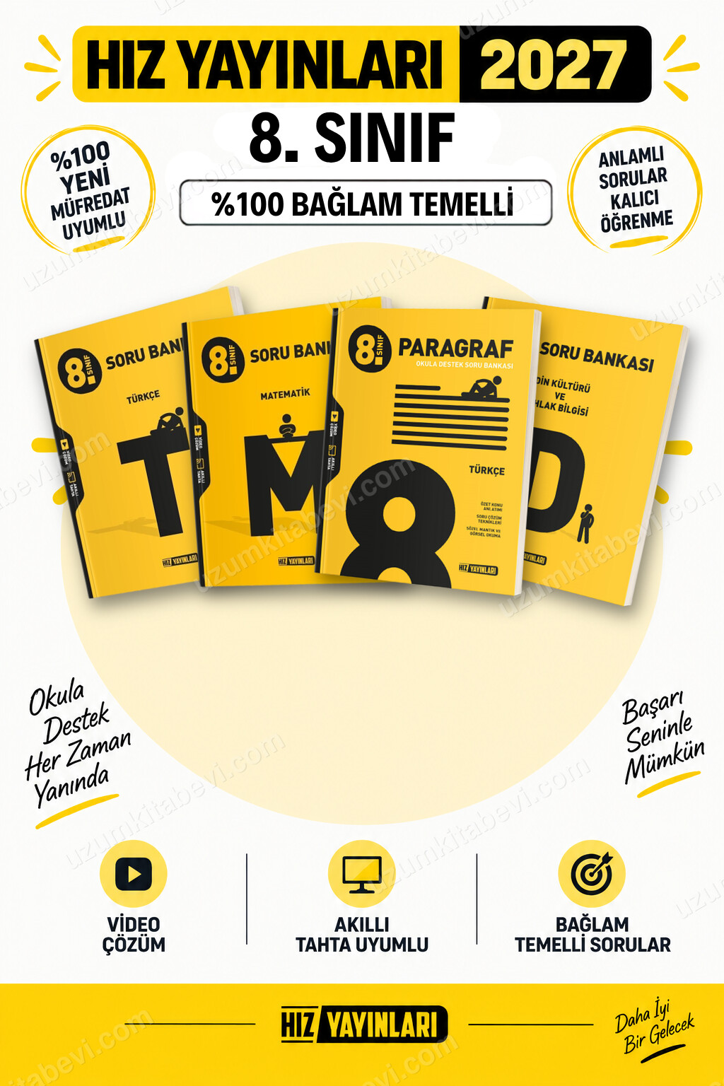 Hız Yayınları 2027 8. Sınıf Türkçe-Matematik-Paragraf-Din LGS Güncel Müfredat Soru Bankası Seti - Hız Yayınları kitap kapağı