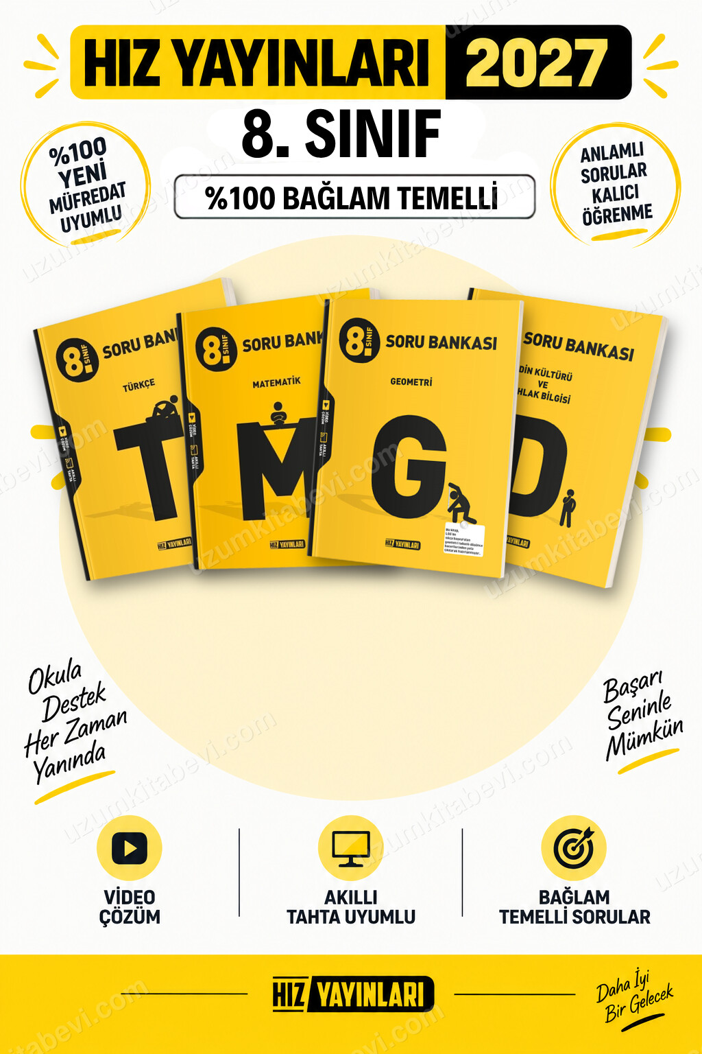 Hız Yayınları 2027 8. Sınıf Türkçe-Matematik-Geometri-Din LGS Güncel Müfredat Soru Bankası Seti - Hız Yayınları kitap kapağı