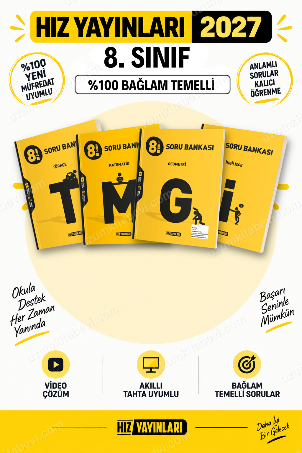 Hız Yayınları 2027 8. Sınıf Türkçe-Matematik-Geometri-İngilizce LGS Soru Bankası Seti - Hız Yayınları kitap kapağı