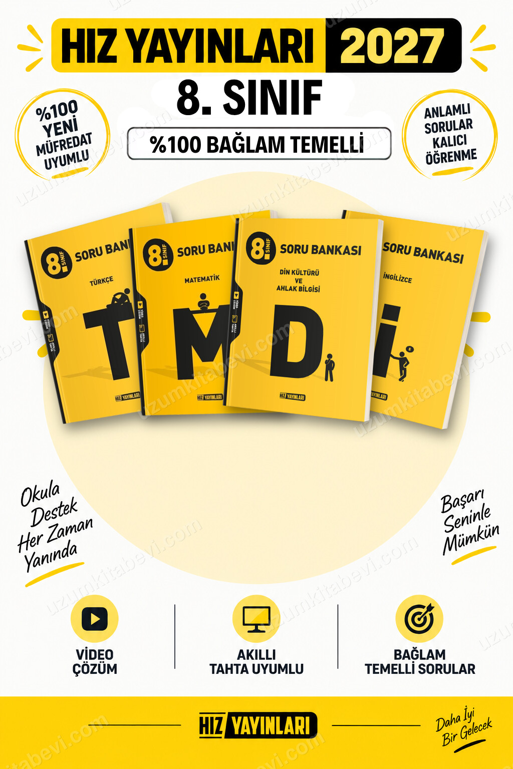 Hız Yayınları 2027 8. Sınıf Türkçe-Matematik-Din-İngilizce LGS Güncel Müfredat Soru Bankası Seti - Hız Yayınları kitap kapağı
