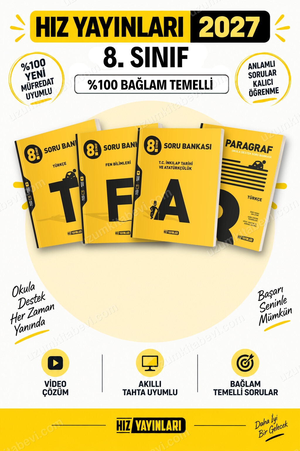 Hız Yayınları 2027 8. Sınıf Türkçe-Fen-İnkılap-Paragraf LGS Güncel Müfredat Soru Bankası Seti - Hız Yayınları kitap kapağı