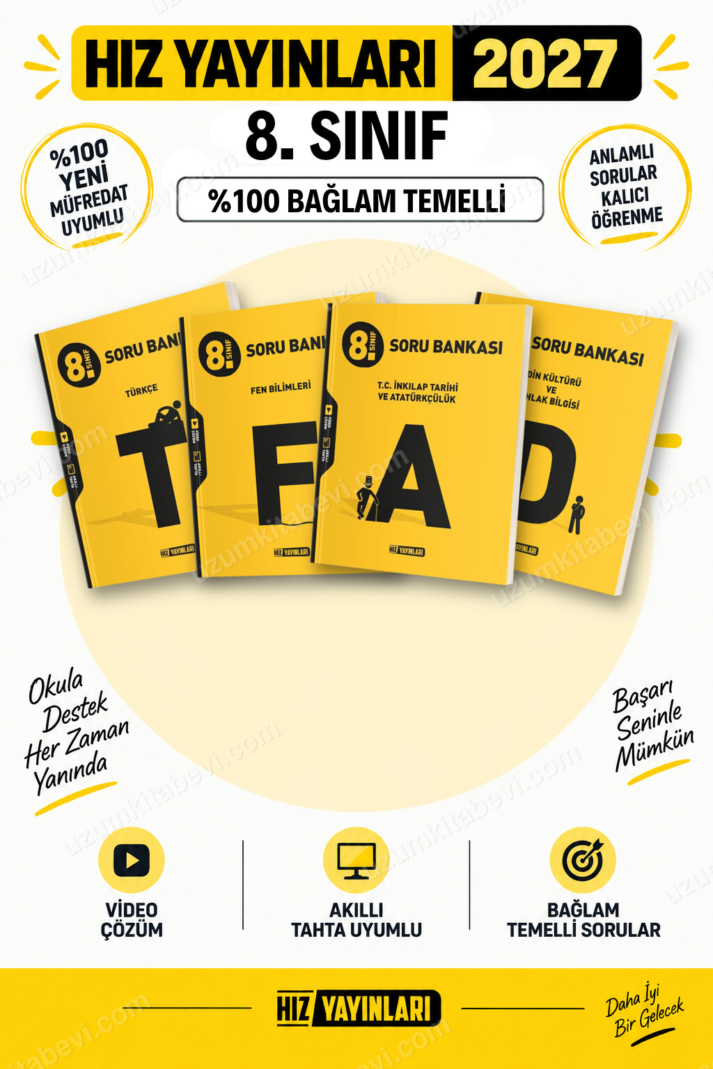 Hız Yayınları 2027 8. Sınıf Türkçe-Fen-İnkılap-Din LGS Güncel Müfredat Soru Bankası Seti - Hız Yayınları kitap kapağı