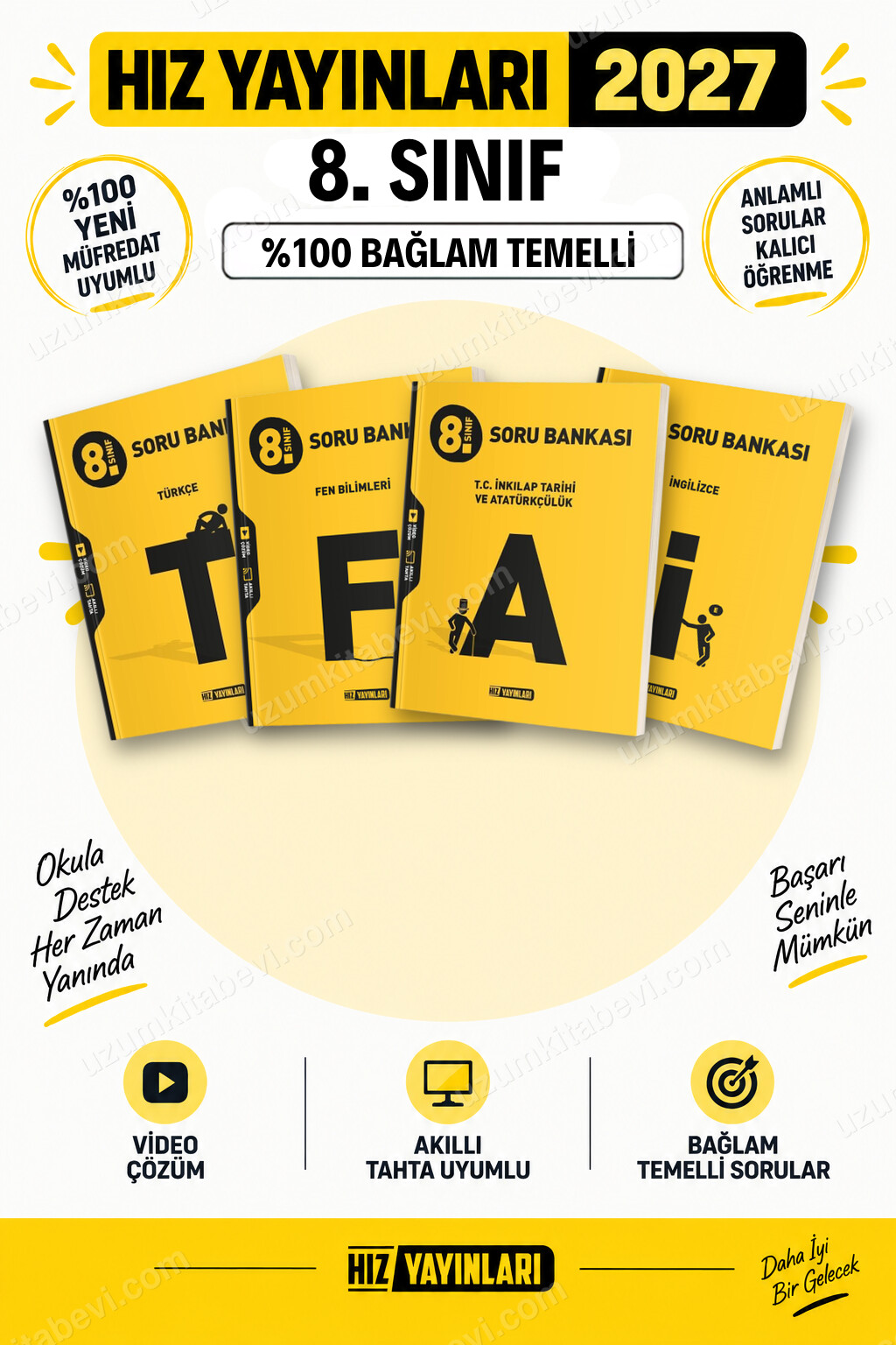 Hız Yayınları 2027 8. Sınıf Türkçe-Fen-İnkılap-İngilizce LGS Güncel Müfredat Soru Bankası Seti - Hız Yayınları kitap kapağı
