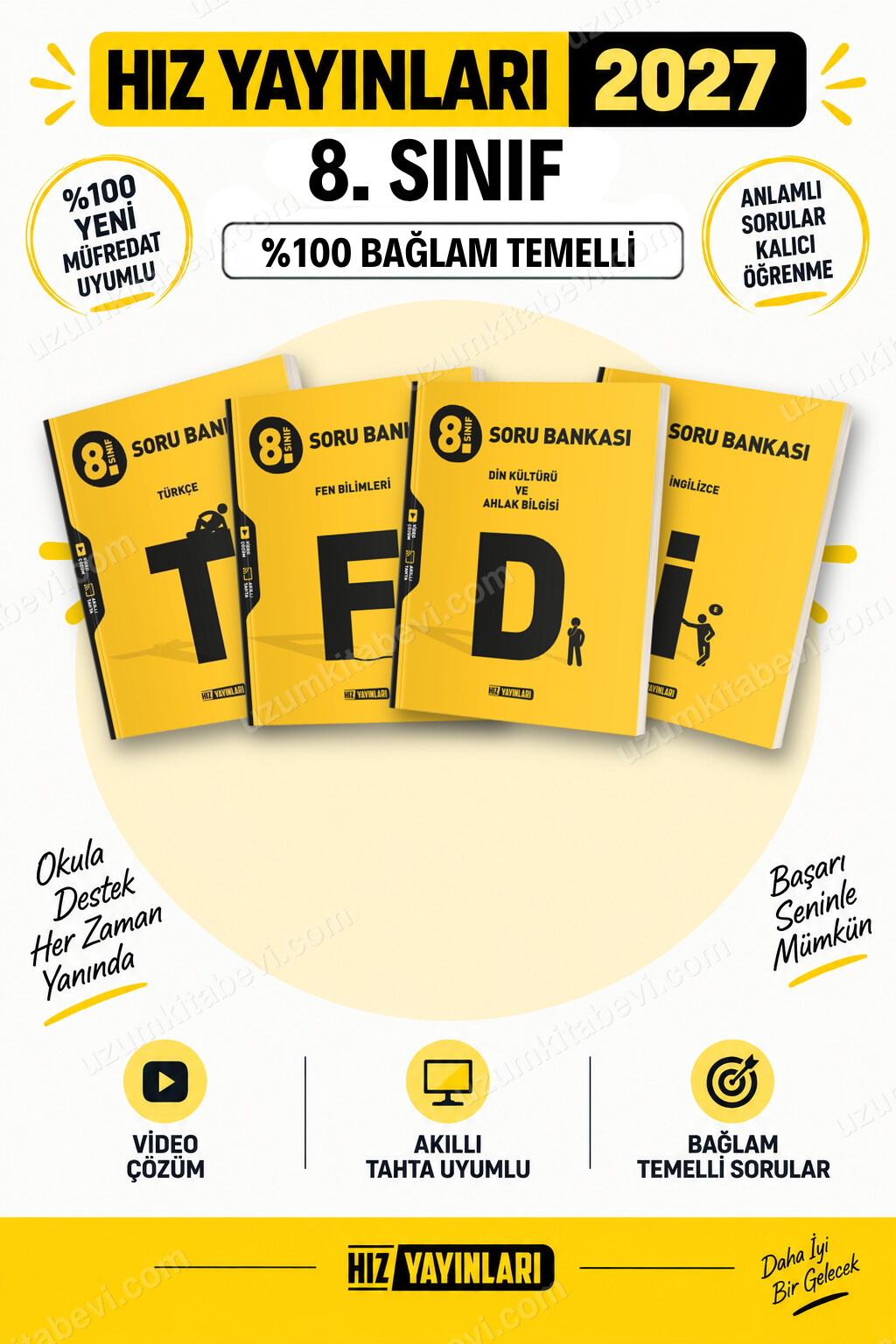 Hız Yayınları 2027 8. Sınıf Türkçe-Fen-Din-İngilizce LGS Güncel Müfredat Soru Bankası Seti - Hız Yayınları kitap kapağı