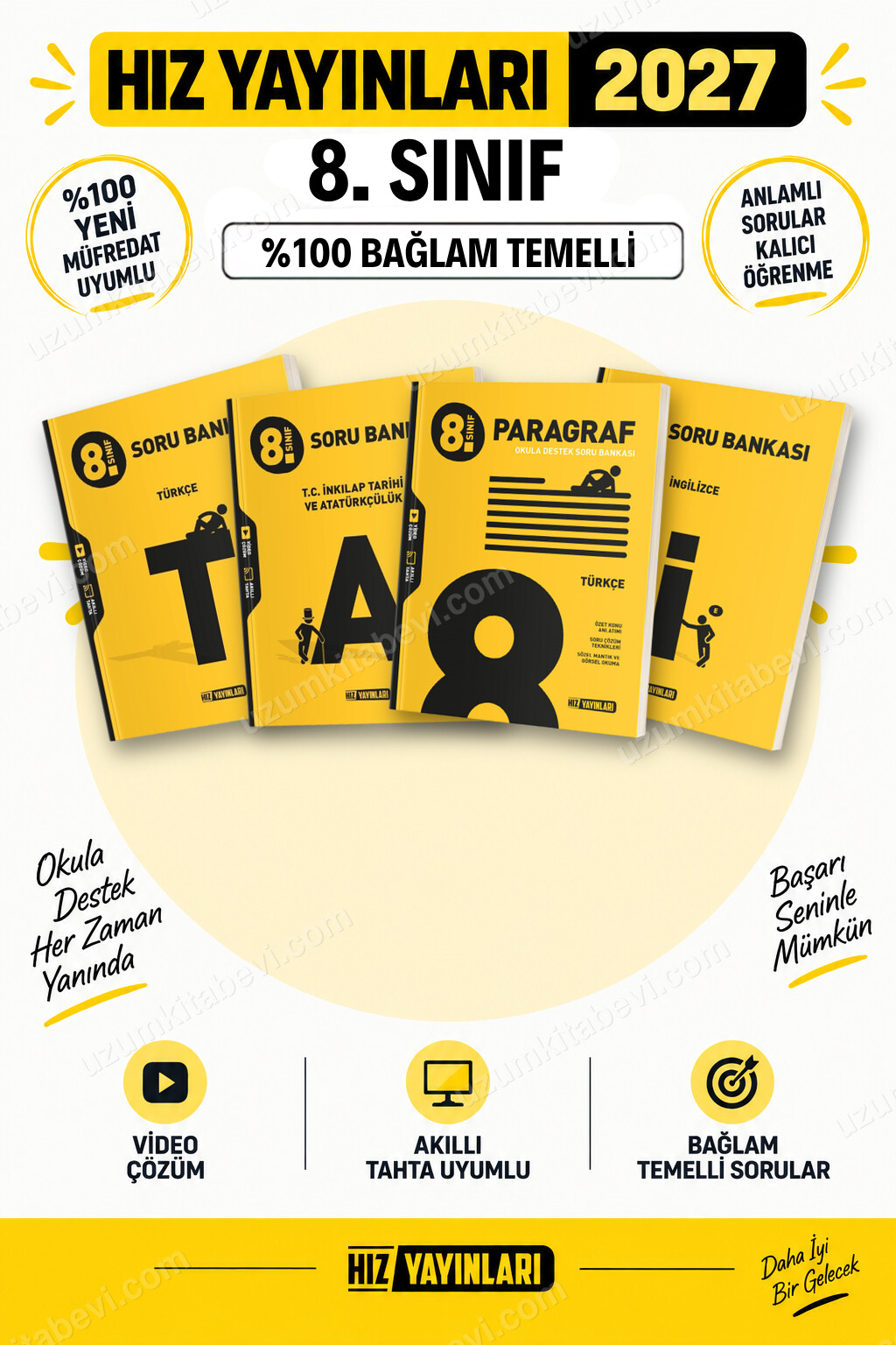 Hız Yayınları 2027 8. Sınıf Türkçe-İnkılap-Paragraf-İngilizce LGS Güncel Müfredat Soru Bankası Seti - Hız Yayınları kitap kapağı