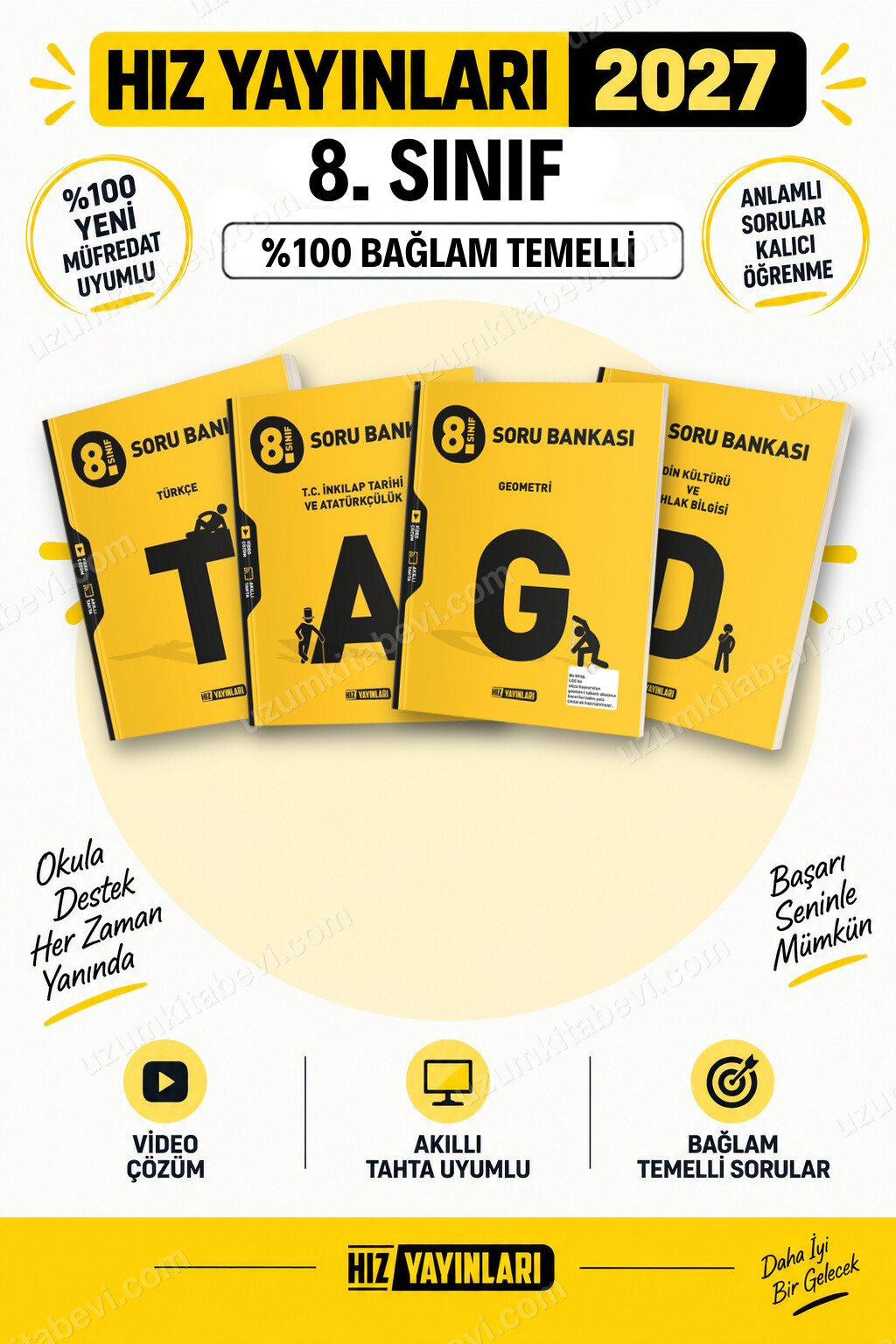 Hız Yayınları 2027 8. Sınıf Türkçe-İnkılap-Geometri-Din LGS Güncel Müfredat Soru Bankası Seti - Hız Yayınları kitap kapağı