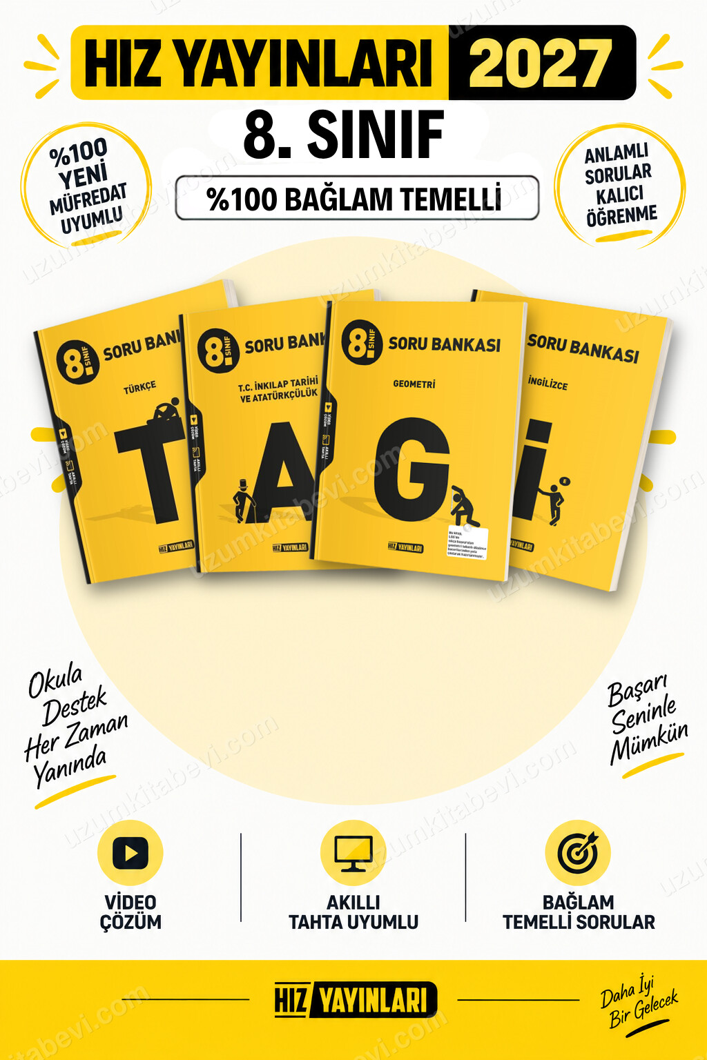 Hız Yayınları 2027 8. Sınıf Türkçe-İnkılap-Geometri-İngilizce LGS Güncel Müfredat Soru Bankası Seti - Hız Yayınları kitap kapağı