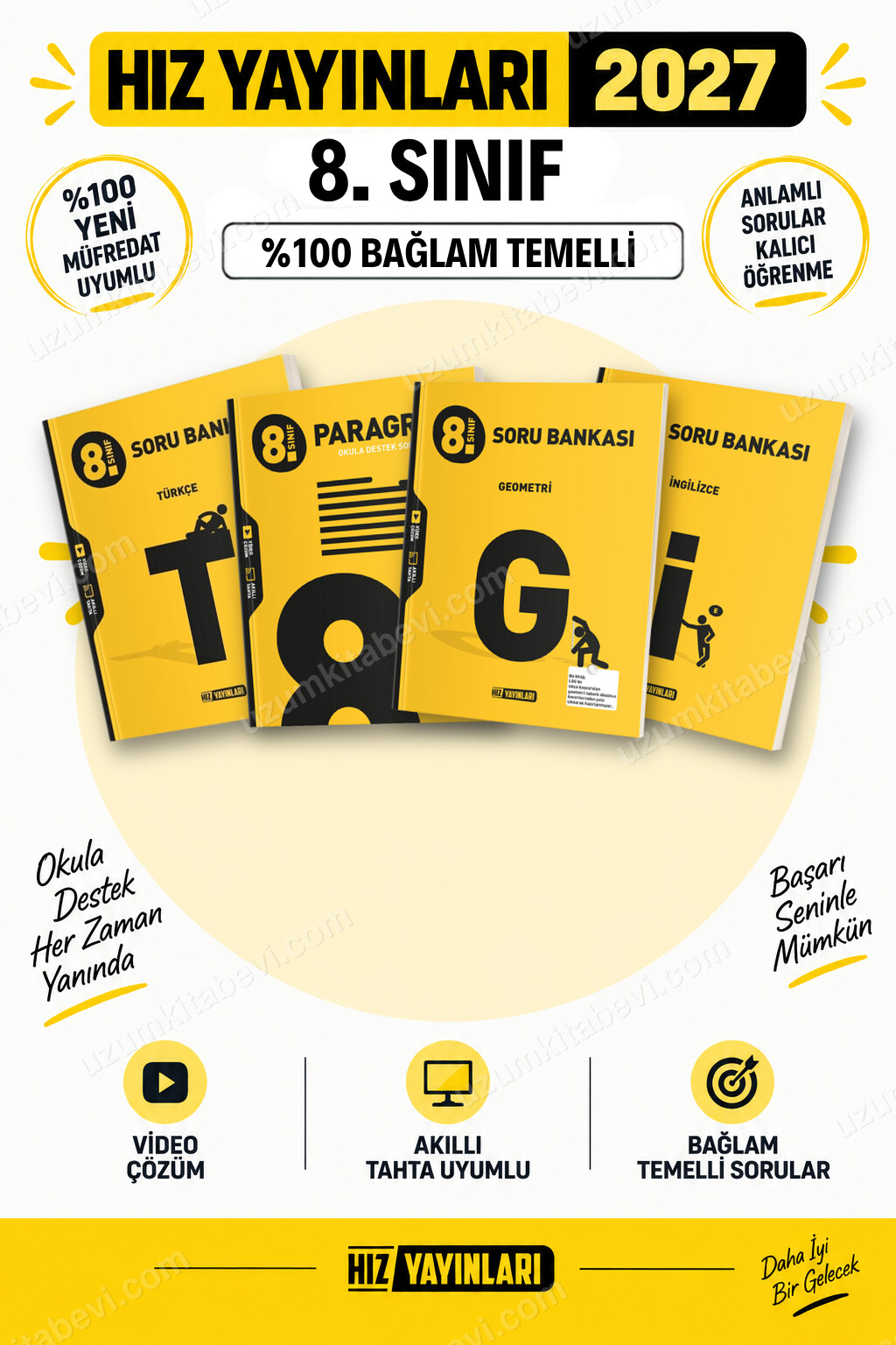 Hız Yayınları 2027 8. Sınıf Türkçe-Paragraf-Geometri-İngilizce LGS Güncel Müfredat Soru Bankası Seti - Hız Yayınları kitap kapağı
