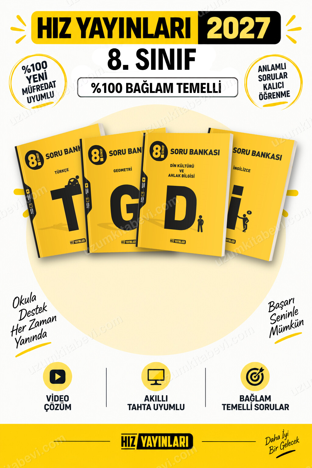 Hız Yayınları 2027 8. Sınıf Türkçe-Geometri-Din-İngilizce LGS Güncel Müfredat Soru Bankası Seti - Hız Yayınları kitap kapağı