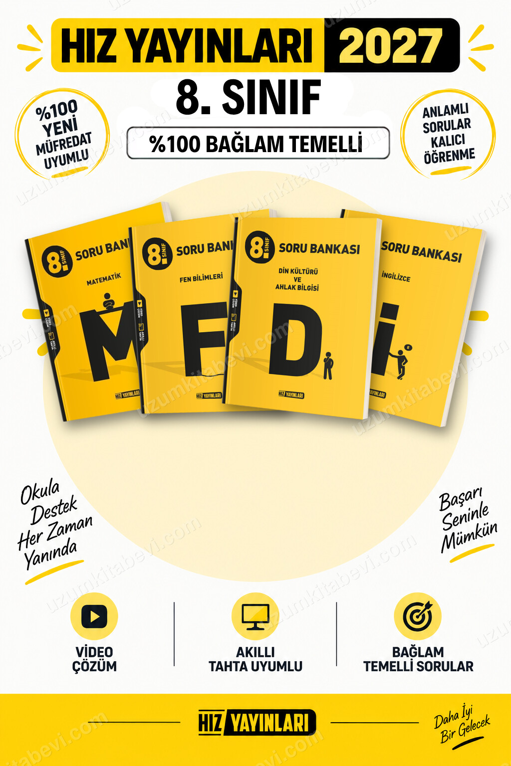 Hız Yayınları 2027 8. Sınıf Matematik-Fen-Din-İngilizce LGS Güncel Müfredat Soru Bankası Seti - Hız Yayınları kitap kapağı