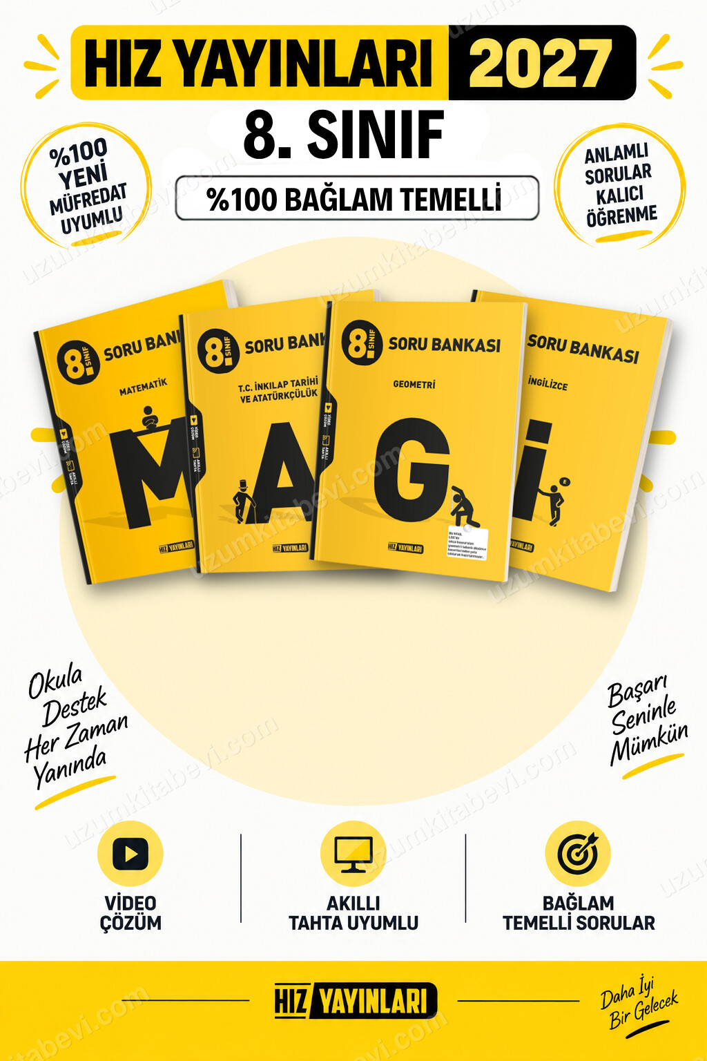 Hız Yayınları 2027 8. Sınıf Matematik-İnkılap-Geometri-İngilizce LGS Soru Bankası Seti - Hız Yayınları kitap kapağı