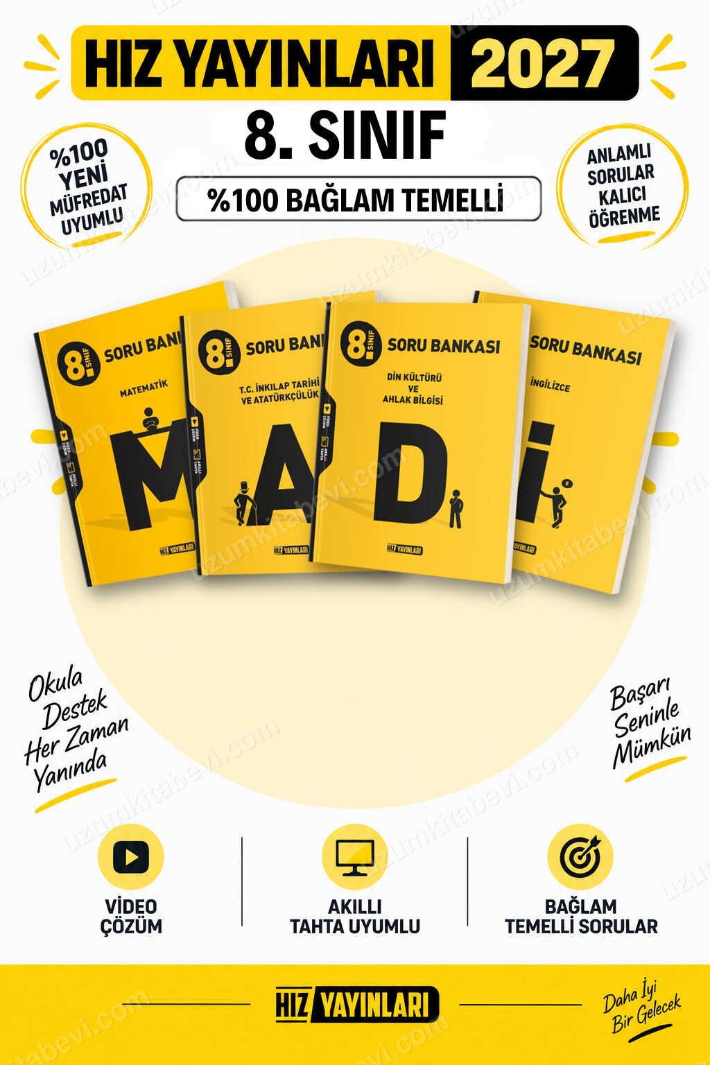 Hız Yayınları 2027 8. Sınıf Matematik-İnkılap-Din-İngilizce LGS Güncel Müfredat Soru Bankası Seti - Hız Yayınları kitap kapağı