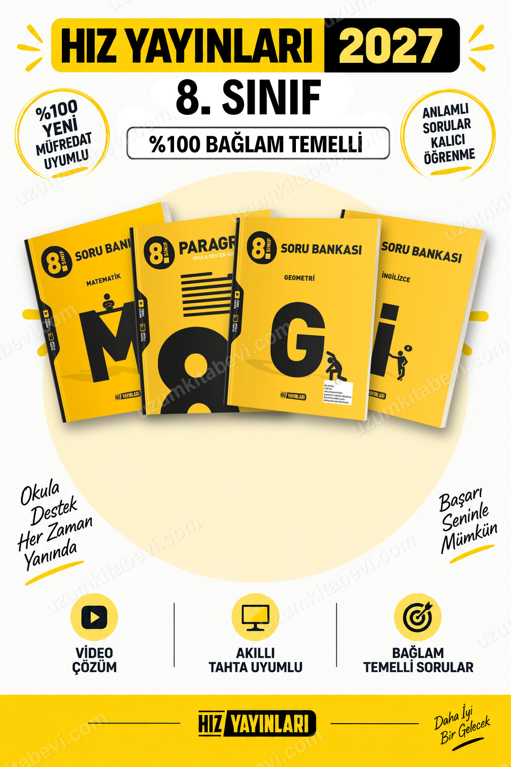 Hız Yayınları 2027 8. Sınıf Matematik-Paragraf-Geometri-İngilizce LGS Soru Bankası Seti - Hız Yayınları kitap kapağı
