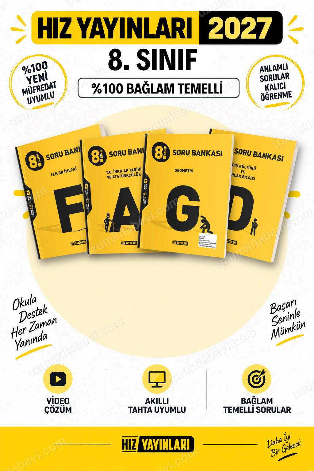 Hız Yayınları 2027 8. Sınıf Fen-İnkılap-Geometri-Din LGS Güncel Müfredat Soru Bankası Seti - Hız Yayınları kitap kapağı