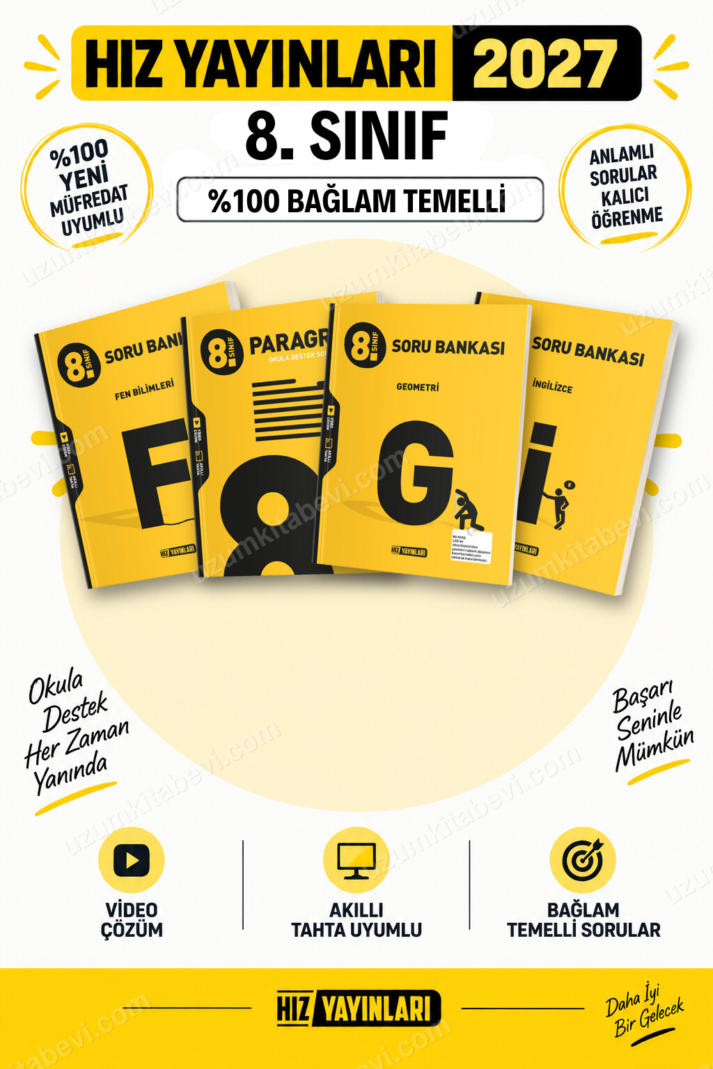 Hız Yayınları 2027 8. Sınıf Fen-Paragraf-Geometri-İngilizce LGS Güncel Müfredat Soru Bankası Seti - Hız Yayınları kitap kapağı