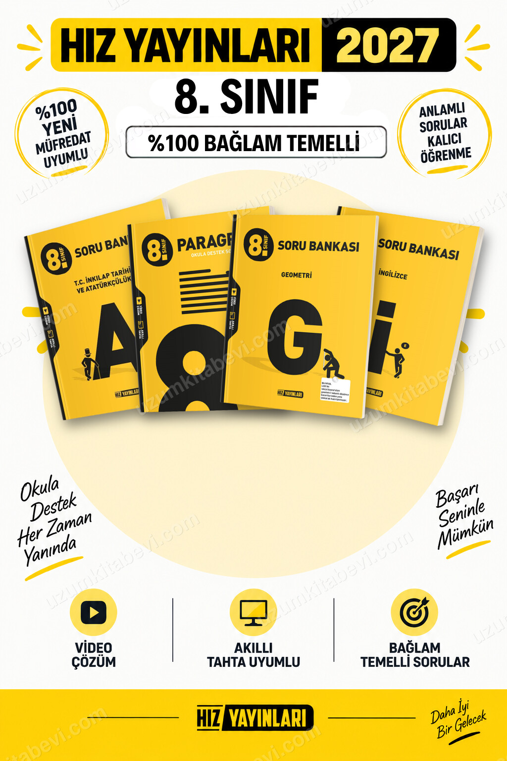 Hız Yayınları 2027 8. Sınıf İnkılap-Paragraf-Geometri-İngilizce LGS Soru Bankası Seti - Hız Yayınları kitap kapağı