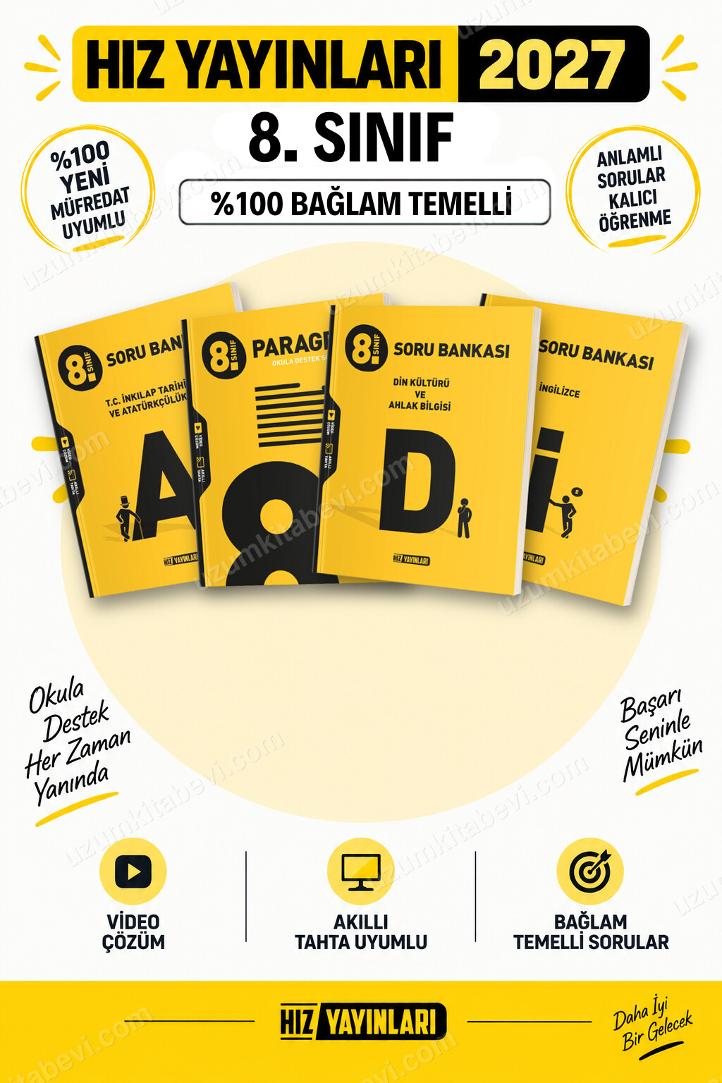 Hız Yayınları 2027 8. Sınıf İnkılap-Paragraf-Din-İngilizce LGS Güncel Müfredat Soru Bankası Seti - Hız Yayınları kitap kapağı