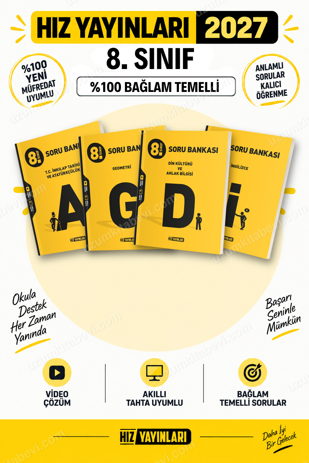 Hız Yayınları 2027 8. Sınıf İnkılap-Geometri-Din-İngilizce LGS Güncel Müfredat Soru Bankası Seti - Hız Yayınları kitap kapağı