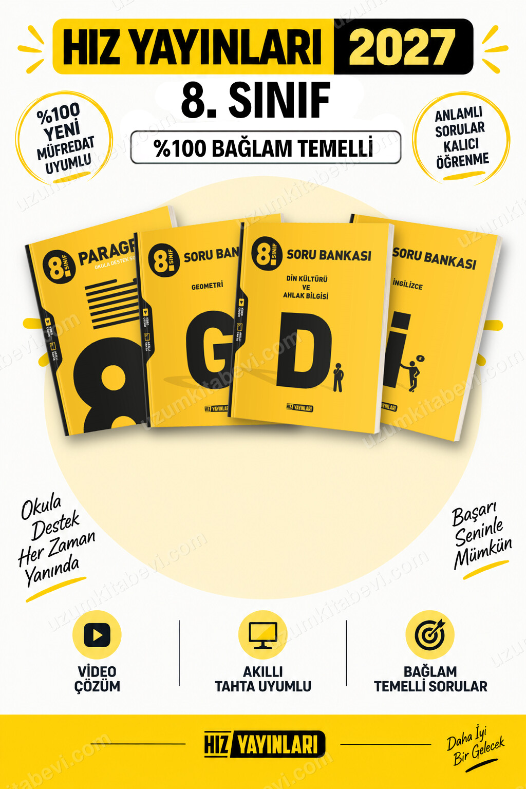 Hız Yayınları 2027 8. Sınıf Paragraf-Geometri-Din-İngilizce LGS Güncel Müfredat Soru Bankası Seti - Hız Yayınları kitap kapağı