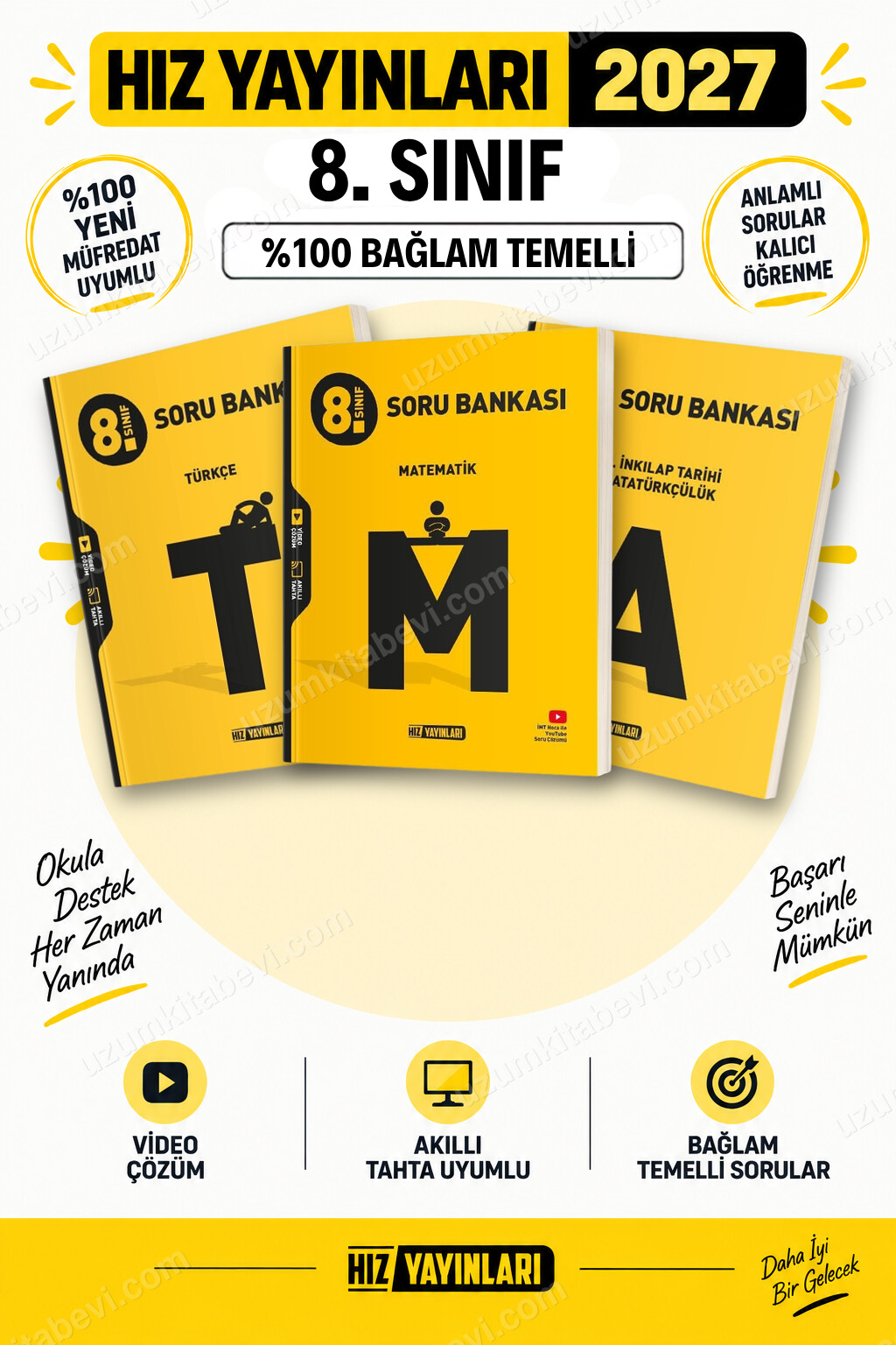 Hız Yayınları 2027 8. Sınıf Türkçe-Matematik-İnkılap Tarihi LGS Güncel Müfredat Soru Bankası Seti - Hız Yayınları kitap kapağı