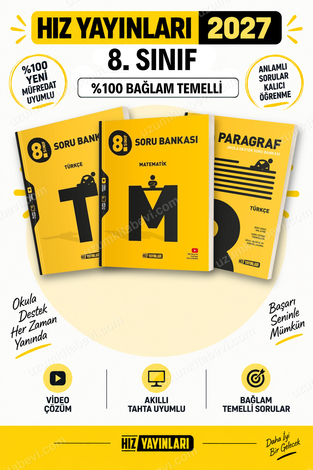 Hız Yayınları 2027 8. Sınıf Türkçe-Matematik-Paragraf LGS Güncel Müfredat Soru Bankası Seti - Hız Yayınları kitap kapağı