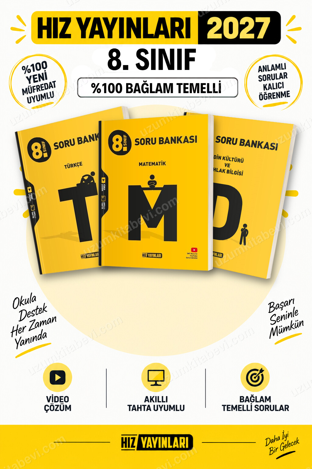 Hız Yayınları 2027 8. Sınıf Türkçe-Matematik-Din Kültürü LGS Güncel Müfredat Soru Bankası Seti - Hız Yayınları kitap kapağı
