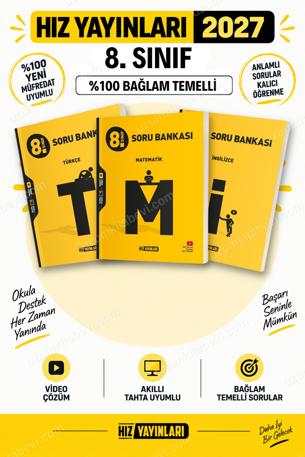 Hız Yayınları 2027 8. Sınıf Türkçe-Matematik-İngilizce LGS Güncel Müfredat Soru Bankası Seti - Hız Yayınları kitap kapağı