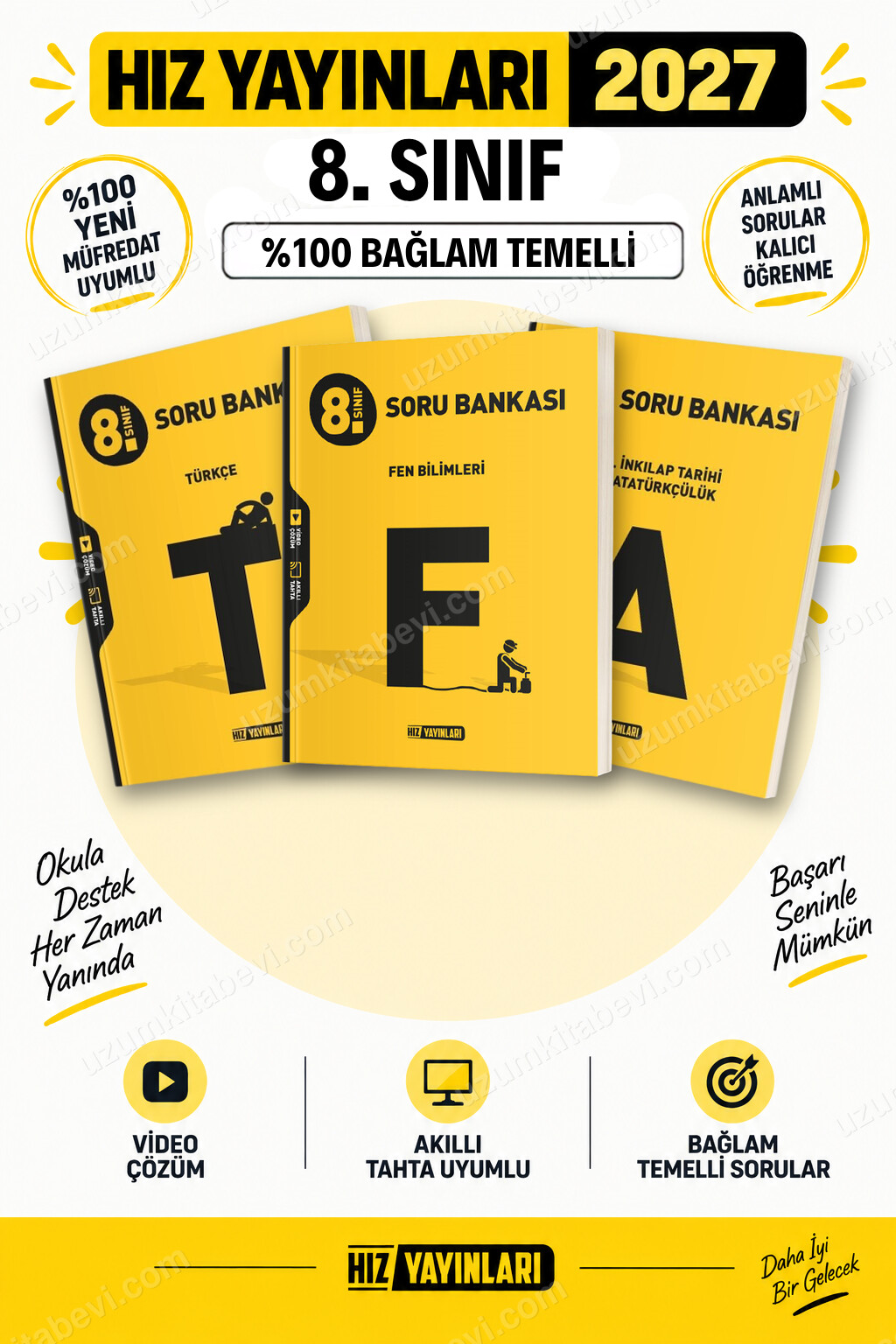 Hız Yayınları 2027 8. Sınıf Türkçe-Fen-İnkılap LGS Güncel Müfredat Soru Bankası Seti - Hız Yayınları kitap kapağı