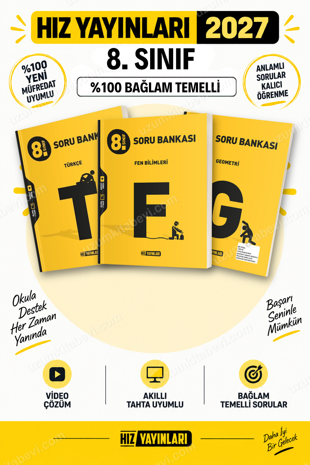 Hız Yayınları 2027 8. Sınıf Türkçe-Fen Bilimleri-Geometri LGS Güncel Müfredat Soru Bankası Seti - Hız Yayınları kitap kapağı