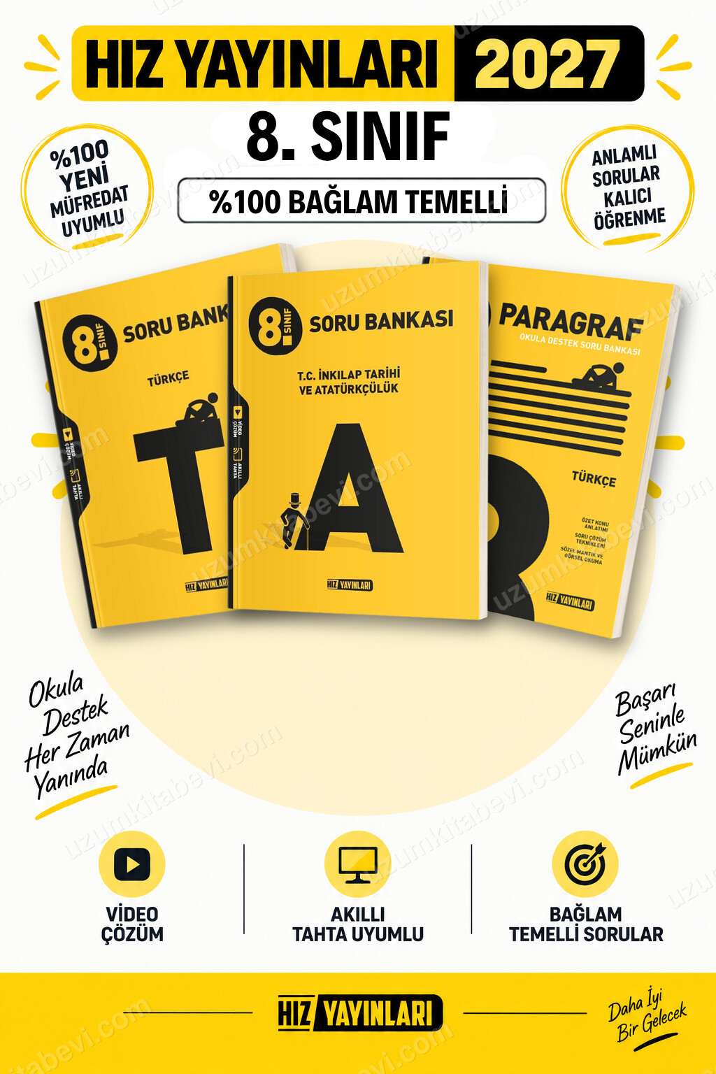 Hız Yayınları 2027 8. Sınıf Türkçe-İnkılap Tarihi-Paragraf LGS Güncel Müfredat Soru Bankası Seti - Hız Yayınları kitap kapağı
