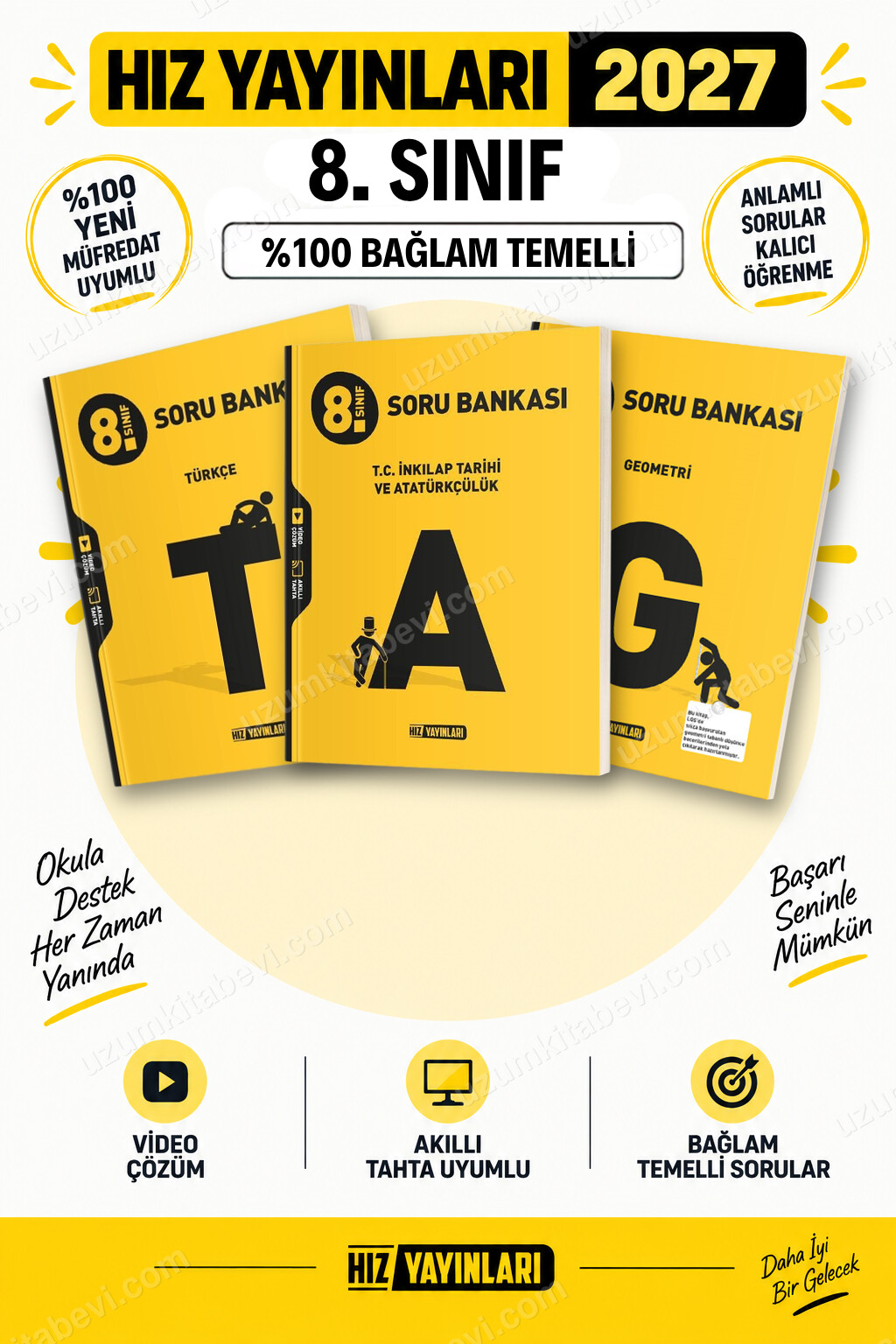 Hız Yayınları 2027 8. Sınıf Türkçe-İnkılap Tarihi-Geometri LGS Güncel Müfredat Soru Bankası Seti - Hız Yayınları kitap kapağı