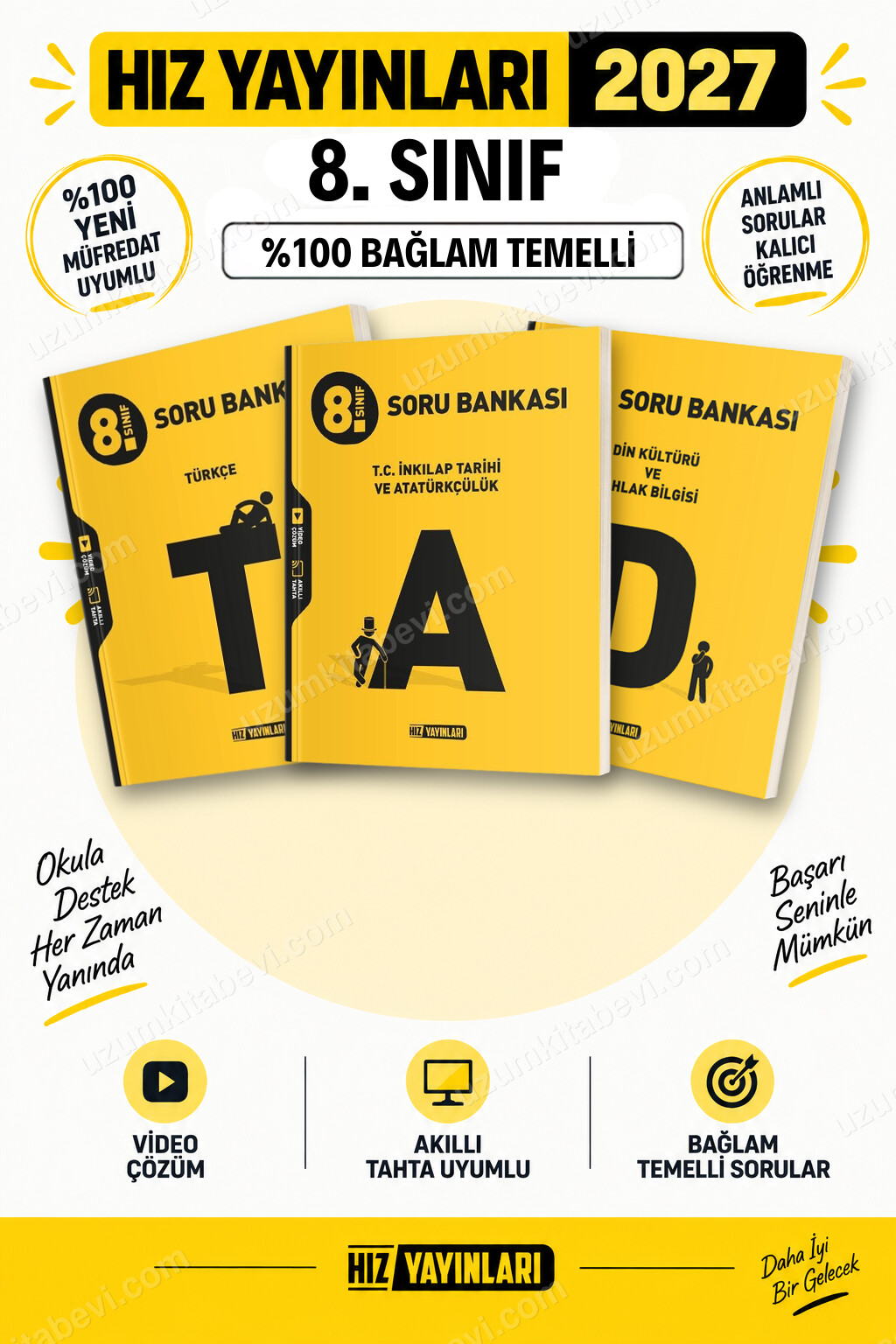 Hız Yayınları 2027 8. Sınıf Türkçe-İnkılap Tarihi-Din Kültürü LGS Güncel Müfredat Soru Bankası Seti - Hız Yayınları kitap kapağı